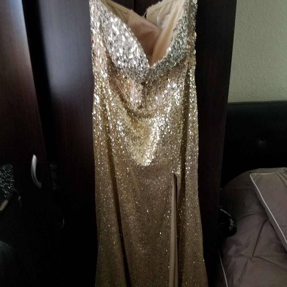 Gold prom dress